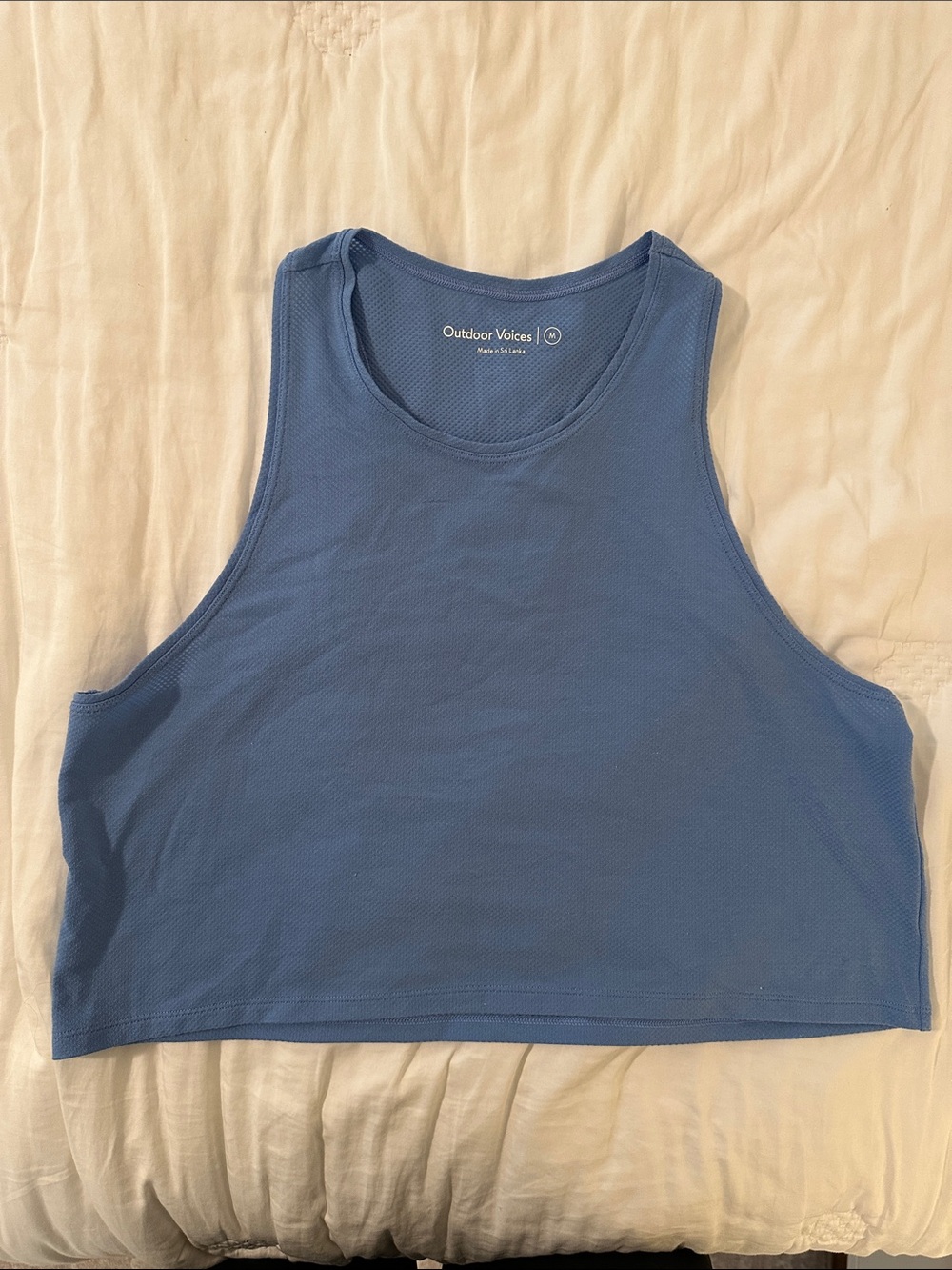 Outdoor Voices Dusty Blue Athletic Cropped Tank